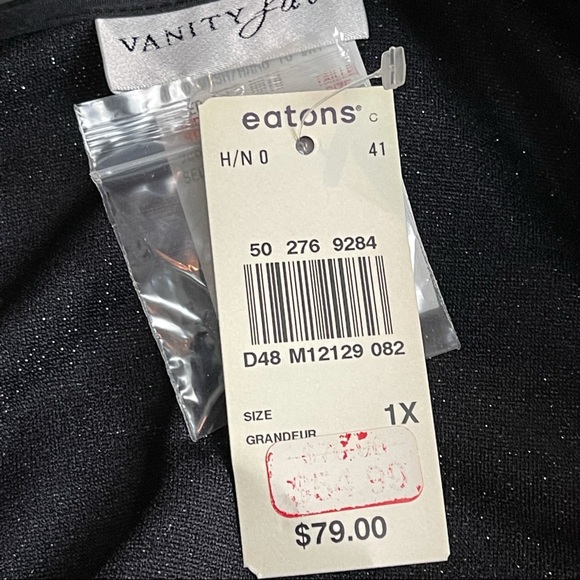 NWT Vintage Vanity Fair Silver Sparkly Tunic Top 1X - Picture 9 of 9